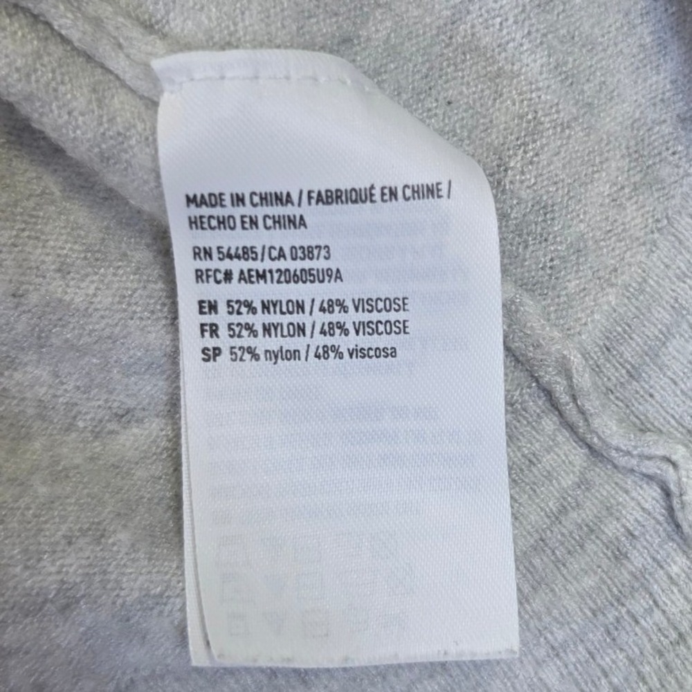 American Eagle Ahh-mazingly Soft Gray Varsity Stripe Knit Sweater Womens Cozy XL - Picture 4 of 6